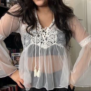 lace white/cream top